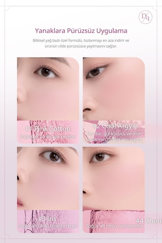 Dasique Karıştırılabilir Renk Tonlarına Sahip 4lü Allık Paleti Blending Mood Cheek 05 Violet Knit 05 Violet Knit