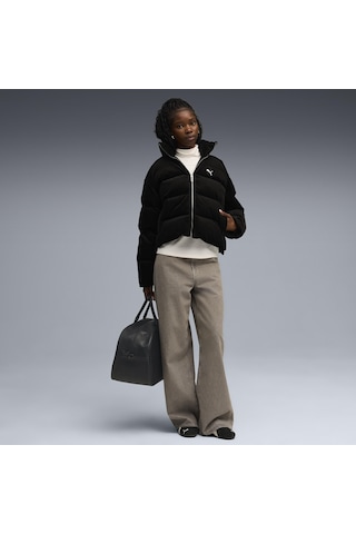 Puma Corduroy Puffer Jacket Kadın Yetişkin Ceket Siyah