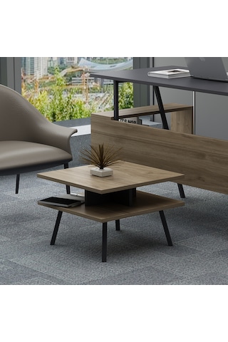 Lagomood İrony Ofis Sehpası Antrasit Ceviz