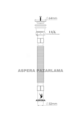 Güçlü Plastik Körüklü Lavabo Sifonu