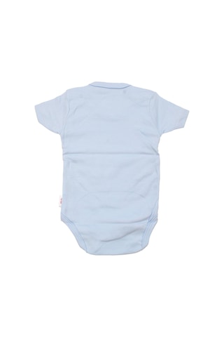 Bebegen Unisex Mavi Raporlu Kısa Kol Çıtçıtlı Body Zıbın Çok Renkli