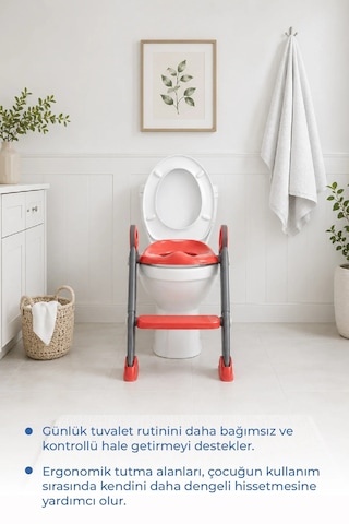 Babyjem Basamaklı Katlanır Klozet Adaptörü Antrasit