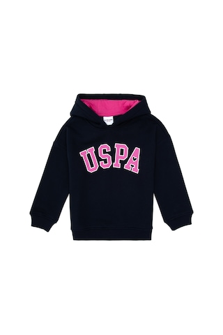 U.S. Polo Assn. Kız Çocuk Lacivert Şardonlu Kapüşonlu Sweatshirt 50317890-VR033