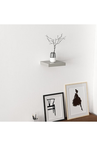 Minarmobilya Minar Gizli Tutuculu Duvar Rafı 23 Cm - P.Gri