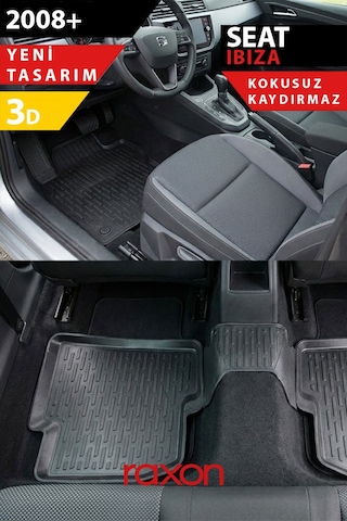 Seat Ibiza 2008+ 3d Havuzlu Paspas 5 Parça Tam Uyumlu, Su Geçirmez