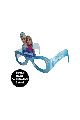 Elsa Frozen Temalı Kağıt Gözlük 6 Adet Parti Gözlüğü Tüm Yaşlar