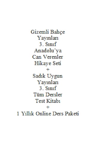 3. Sınıf Hikaye Kitabı Seti Gizemli Bahçe Yayınları Anadolu'ya Can Verenler Yeni + Sadık U Sınıf Tüm Okul Çocuk Kitapları 42522819