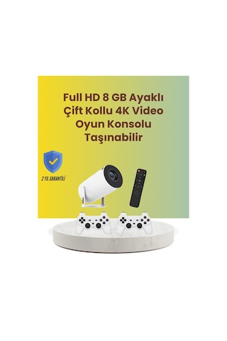 Tçift Kollu Tasarımlı Kablosuz Projeksiyon - 4k, 10.000 Oyun Ve Smart App Desteği