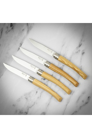 Opinel Chic 4'lü Et Bıçağı Seti - Dişbudak Ağacı Ash Wood Çok Renkli