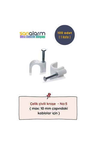 Oltra - Kablo Kroşe Çelik Çivili No:5 100'lü Kutu
