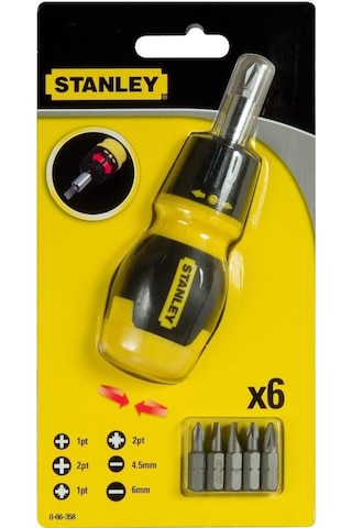 Stanley 066358 Bits Uç Takımı Cırcırlı Topaç 6 Parça