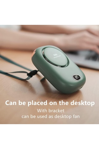 Boyun İçin Kişisel Fan Usb Mini Fan Landard 3 Hızlı Dijital Ekran Pil Partılı Deluxe Kolye Fan Fan Fan Fan Çalışıyor Çalışma İçin Pişirme