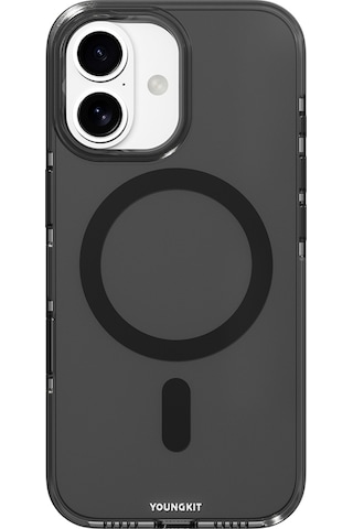 Apple Uyumlu iPhone 17 Kılıf M-safe Şarj Özellikli Şeffaf Youngkit Crystal Shield Serisi Kapak Siyah Siyah