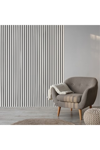 Açık Gri 2 Adet 40x270 Cm Yeni Nesil Akustik Ahşap Duvar Paneli