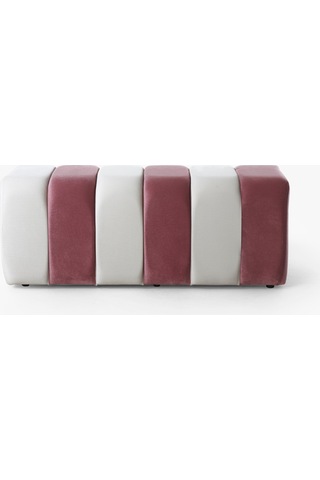 Premium Büyük Yarmalı Yatak Ucu Bench & Makyaj Masası Pufu Modern, Şık & Dekoratif Pembe Pembe