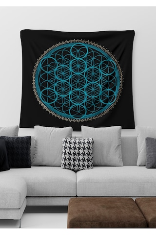 Duvar Örtüsü Yaşam Çiçeği Kutsal Geometri Soyut Sanatsal Dekoratif Duvar Örtüsü