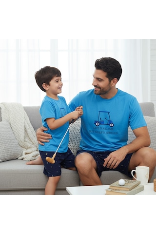 Bonbon Baba Oğul Pijama Takımı - Ürünler Ayrı Ayrı Satılır, Kombin İçin Ayrı Ayrı Sırayla Sepete Ekleyiniz Bb2501 Mavi