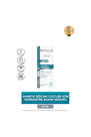 Bioxcin Acnium Akneye Eğilimli Ciltler İçin Konsantre Bakım Serumu 15 Ml Salisilik Asit Çay Ağacı Niasinamid
