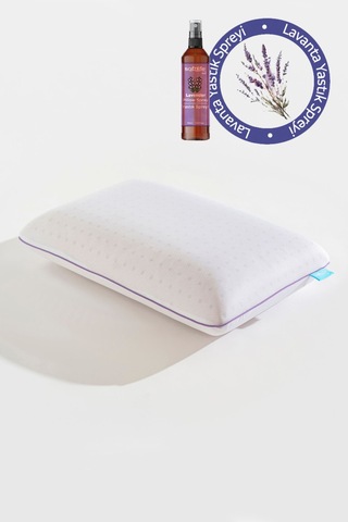 Aroma Terapi Lavanta Visco Yastık Ve Yastık Spreyi Beyaz