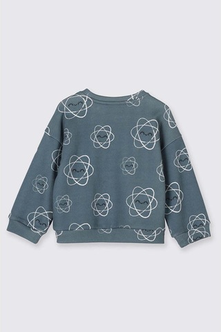 Panço Desenli Petrol Kız Çocuk Sweatshirt 2521gb08009 Petrol
