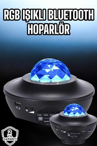 Projektör Yıldız Gece Lambası Disko Topu Bluetooth Bağlantılı Taşınabilir Şarjlı