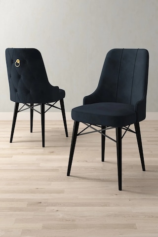 Mitra Serisi, 4 Adet Antrasit Mutfak Sandalyesi, Siyah Gürgen Ayak, 1. Sınıf Babyface Kumaş