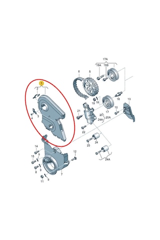 Audi A4 1995-2001 1.8 ADR APT Motor Triger Üst Kapağı 058109107B