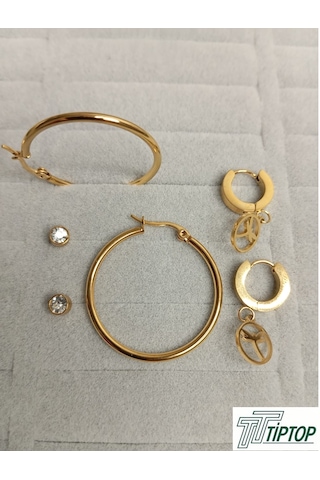 Gold Renk Küpe Seti Gold