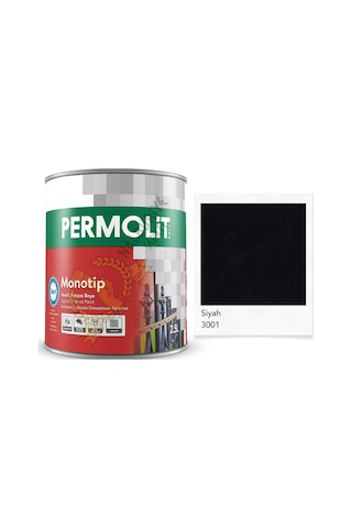 Permolit Monotip Astarlı Antipas Boya Siyah 0.75 Lt.