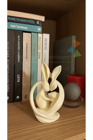 Romantik Tavşan Figürü Ev Dekorasyon Tavşan Figürü Romantik Dekor Minimal Tasarım Modern Biblo