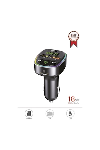 Özel Üretim Uzun Yol Cihaz Dolumu Araç İçi Transmitter Usb Tf Kart Mikrofon G17 Siyah 18w