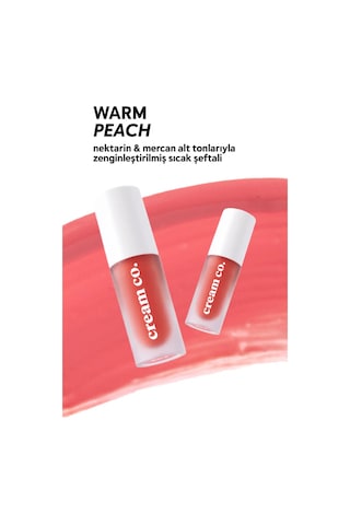 Cream Co. Nemlendirici Besleyici Işıltılı Dudak Yanak Göz Renklendirici Glow Tint Warm Peach