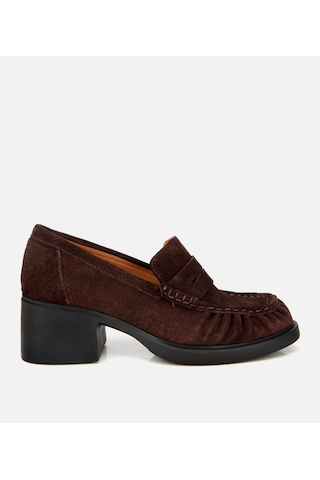 Hotiç Kadın Süet Deri Kahverengi Kalın Topuklu Klasik Loafer 01ayh312760a480 01ayh312760a480 Kahverengi