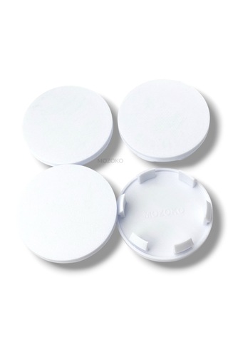 4'lü Set 58 Mm Dış Çap 55 Mm İç Çap Beyaz Logosuz Jant Göbeği Kapağı