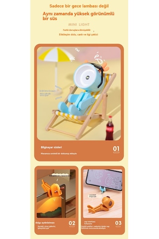 Yeni Karikatür Gece Lambası Geyik Masa Lambası-pembe Açık Pembe