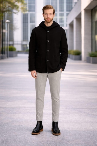 Alexandergardı Kapüşonlu İçi Şardonlu Oversize Hırka E23-607 03 Siyah