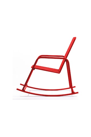 Retodesign Kırmızı Metal Sallanan Sandalye/ Bebek Emzirme Koltuğu/Baba Koltuğu 1090