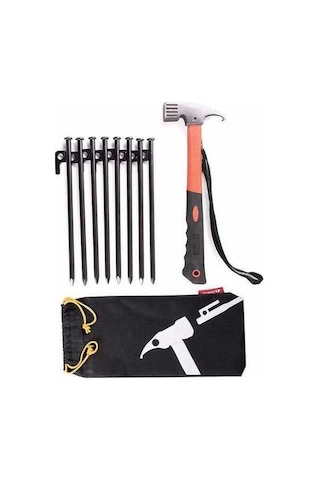 Bloomnest Shine Trip 25cm Dış Mekan Çadır Çivisi Ve Çekiç Seti, Kaynaklı Zemin Çivileri, Çok Fonksiyonlu Renkli Set Çok Renkli