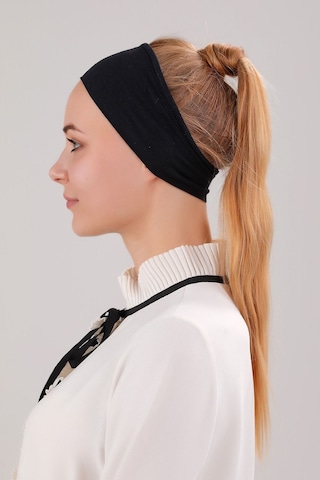 Melodi Scarf Sihirli Yapışkanlı Kaymayan Bandana Spor Bone Siyah Siyah