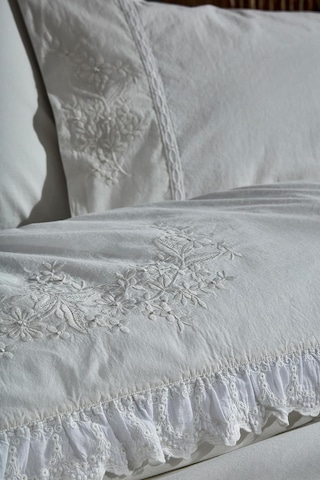 Ecocotton Elsa Krem Çift Kişilik Organik Nevresim Takımı Krem