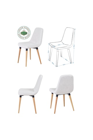 Vilinze Tosya Sandalye Avanos Ahşap Mdf Kanatlı Mutfak Masası Takımı - 70x70+70 Cm Krem
