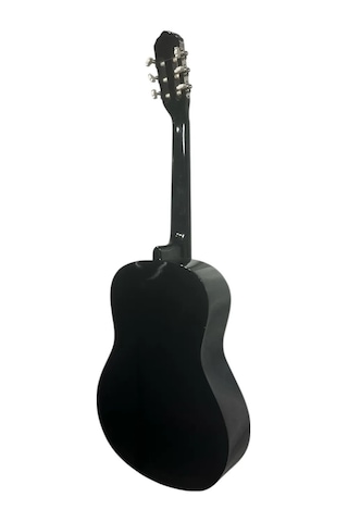 4/4 Tamboy 12 Yaş Üzeri Klasik Gitar Seti Kılıf-pena-çevirgeç-askı-nota Sticker-pena Şarjörü Siyah