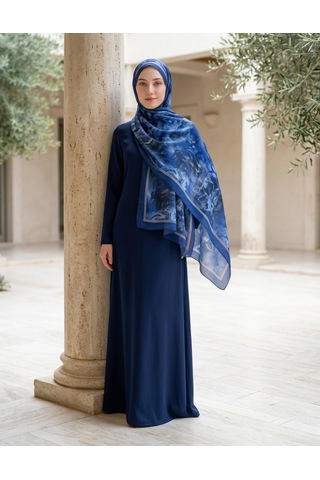 Camellia Scarfs Rossa Desen Soft Şal Lacivert Klasik Ve Zarif Seçim