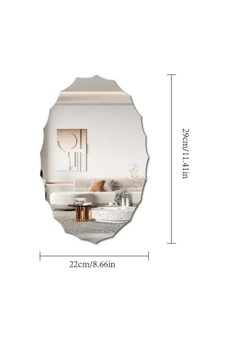 Hangfox Klasik Oval Akrilik Yansıta Duvar Sticker - Kolay Kurulum, Plastik Yüzeyler İçin, Ev Dekorasyonu Zenginleştirici Duvar Sanatı