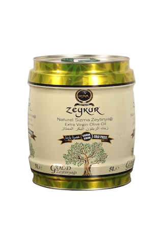 Zeykur Gold Soğuk Sıkım Zetinyağı Teneke 5 L