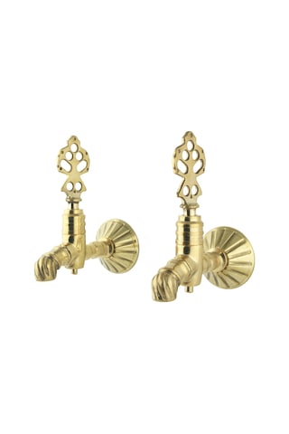 FKN İkili Hamam Taslı Burmalı Sarı Osmanlı Musluk