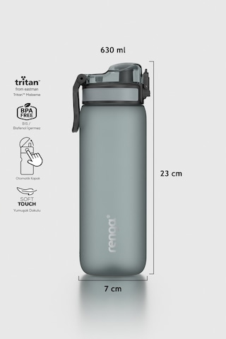 Renga Rybo-x Soft Touch 630 Ml Tritan Matara 912160 Siyah Siyah