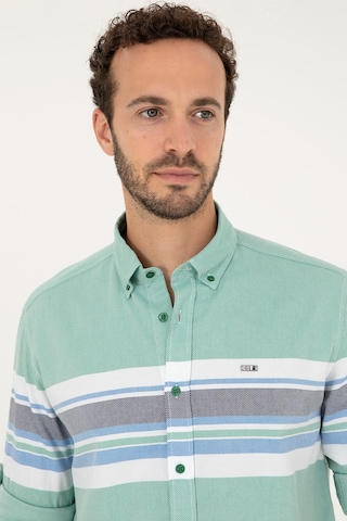 U.s. Polo Assn. Erkek Yeşil Gömlek Desenli 50288373-vr054 Yeşil