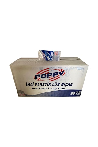 Poppy Plastik Lüks Şeffaf Tek Kullanımlık Bıçak - 3600 Adet-koli / 18 Cm. Şeffaf