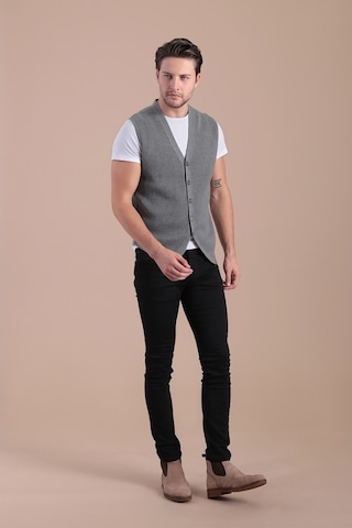 Ferraro Desenli Pamuk Triko Yelek - Antrasit-Antrasit